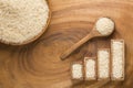 Raw white rice - Oryza sativa. Graph of sales and consumption statistics Royalty Free Stock Photo