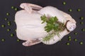 Raw whole chicken. Royalty Free Stock Photo
