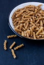 Raw wholewheat pasta
