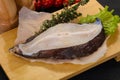 Raw wolffish steak Royalty Free Stock Photo