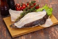 Raw wolffish steak Royalty Free Stock Photo