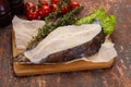 Raw wolffish steak Royalty Free Stock Photo