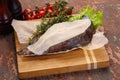 Raw wolffish steak Royalty Free Stock Photo