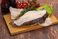 Raw wolffish steak Royalty Free Stock Photo