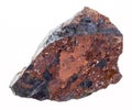 raw wolframite (tungsten ore) stone on white