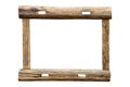 Raw wooden picture frame on white background Royalty Free Stock Photo