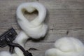 Raw wool from the Dutch island of Texel Royalty Free Stock Photo