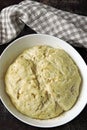 Raw yeast dough in a bowl. Royalty Free Stock Photo