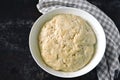 Raw yeast dough in a bowl. Royalty Free Stock Photo