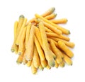 Raw yellow carrots isolated on white