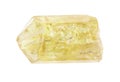 Raw yellow crystal of Apatite rock isolated