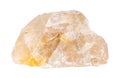 raw yellow Fluorite (fluorspar) rock isolated Royalty Free Stock Photo