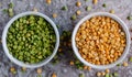 Raw Yellow and Green Split Peas Royalty Free Stock Photo