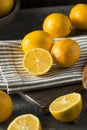 Raw Yellow Organic Meyer Lemons Royalty Free Stock Photo