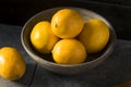 Raw Yellow Organic Meyer Lemons Royalty Free Stock Photo