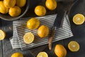 Raw Yellow Organic Meyer Lemons Royalty Free Stock Photo