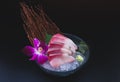 Raw Yellow tail fish or Hamachi sashimi Royalty Free Stock Photo