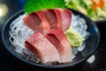 Raw Yellow tail fish or Hamachi sashimi Royalty Free Stock Photo