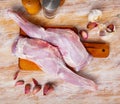 Raw hogget shoulders with seasonings Royalty Free Stock Photo