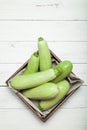 Raw zucchini, biological agriculture. Healthy diet. Copy space for text