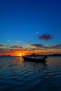 Rawai beach with andaman long tailed boat southern of thailand on clear sea water with sun shine in phuket