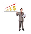 Rawing growth dollar Royalty Free Stock Photo
