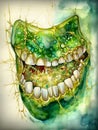 Ãârawing of the inside of a tooth a watercolor painting stunning design. AI generated