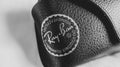 Ray-Ban black leather sunglass case Royalty Free Stock Photo