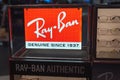 Ray-Ban neon logo in a store Royalty Free Stock Photo