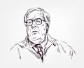 Ray Douglas Bradbury vector sketch portrait illustration editorial