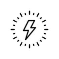 Black line icon for Ray, gleam and bolts Royalty Free Stock Photo