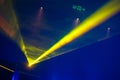 Ray of laser yellow light in ultraviolet