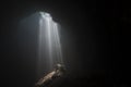 Ray of light in Jomblang cave.