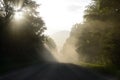 Ray of light on the mystical road Royalty Free Stock Photo