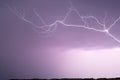 Ray. Lightning storm. Lightning bolt storm. Fork lightning striking. Lightning thunderstorm Royalty Free Stock Photo