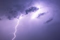 Ray. Lightning storm. Lightning bolt storm. Fork lightning striking. Lightning thunderstorm Royalty Free Stock Photo