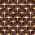 Ray line down style gold symmetry seamless pattern Royalty Free Stock Photo