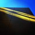 Ray of sunshine on yellow wall Royalty Free Stock Photo