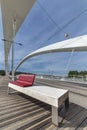 The Raymond Barre bridge with bench in Lyon