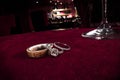 Raymond winery wedding engagement rings poker table red room Royalty Free Stock Photo