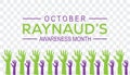 Raynauds Awareness Month is observed every year on October. Royalty Free Stock Photo