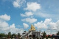 Take Photo beautiful buddish image call Luang Poo Tim and cloundy sky at Wat Lahan Rai.