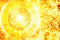 Rays beam of hot planet on fire flame backgrounds Royalty Free Stock Photo