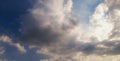 rays from behind the beautiful white clouds form in the blue sky