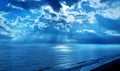 Rays Clouds Blue Sky Ocean Royalty Free Stock Photo