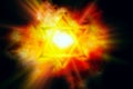 Among rays of gold Star of David . Royalty Free Stock Photo