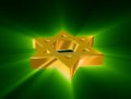 Among rays of gold Star of David