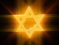 Among rays of gold Star of David