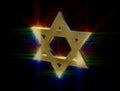 Among rays of gold Star of David