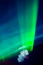Rays of green laser light Royalty Free Stock Photo